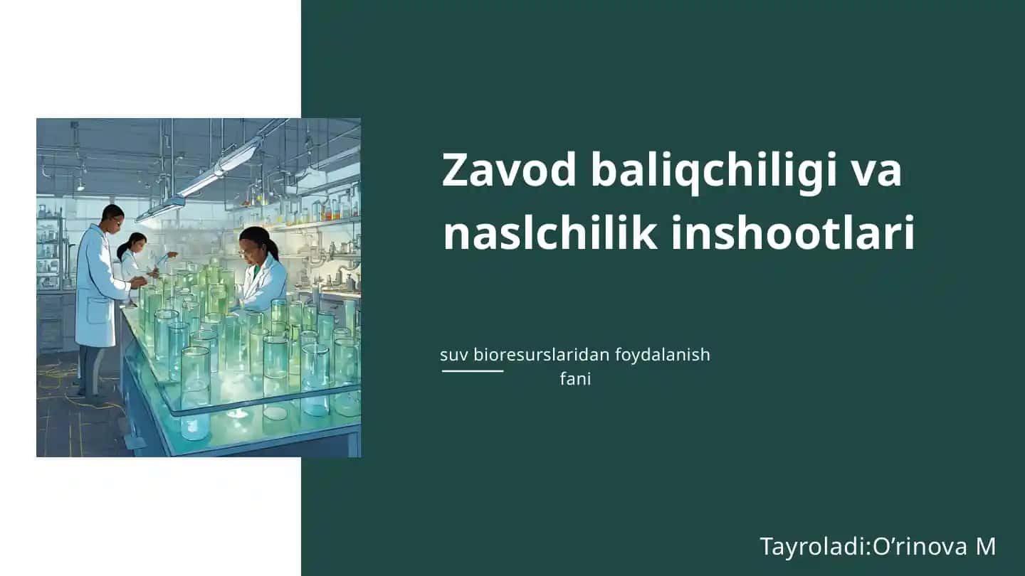 Suv bioresurslaridan foydalanish fani
