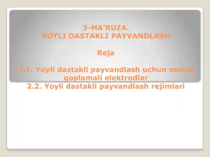 Yoylidastakli Payvandlash