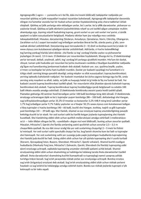 Agrogeografik tadqiqotlar