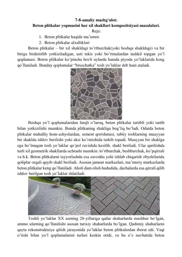 Beton plitkalar