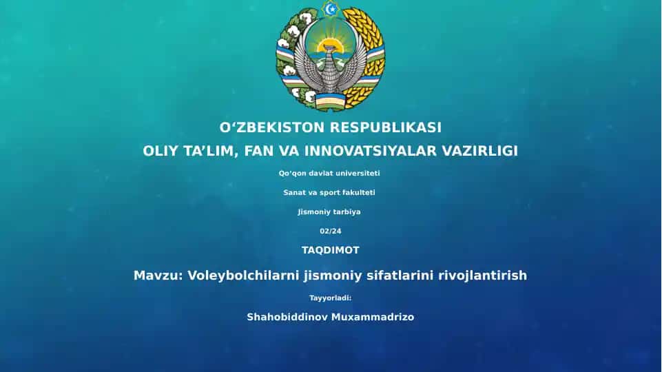 Voleybolchilarni jismoniy sifatlarini rivojlantirish