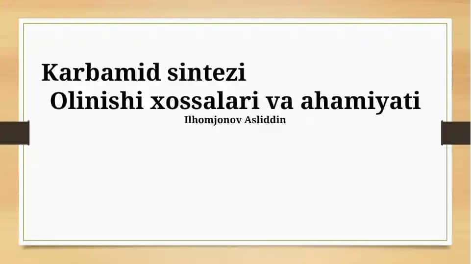 Karbamid sintezi