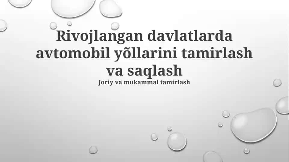Yo'l Ta'mirlash va Servis Xizmati