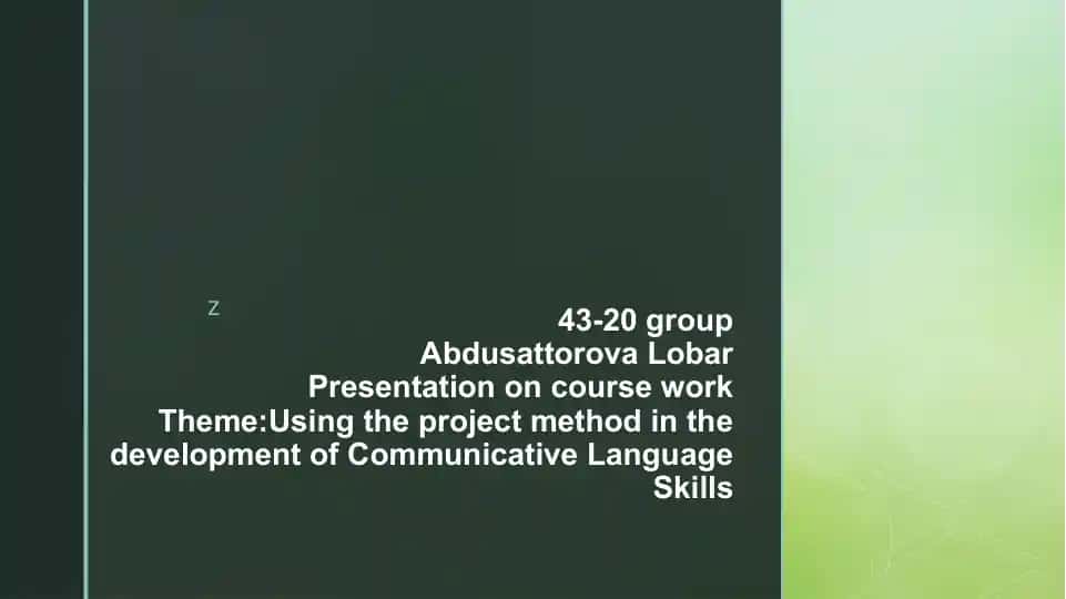 Presentation on course work