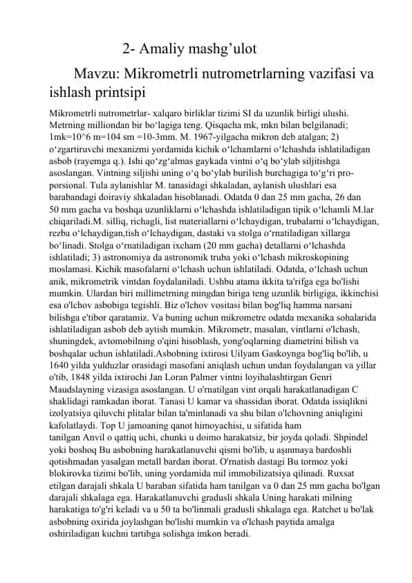 Mikrometrli nutrometrlar