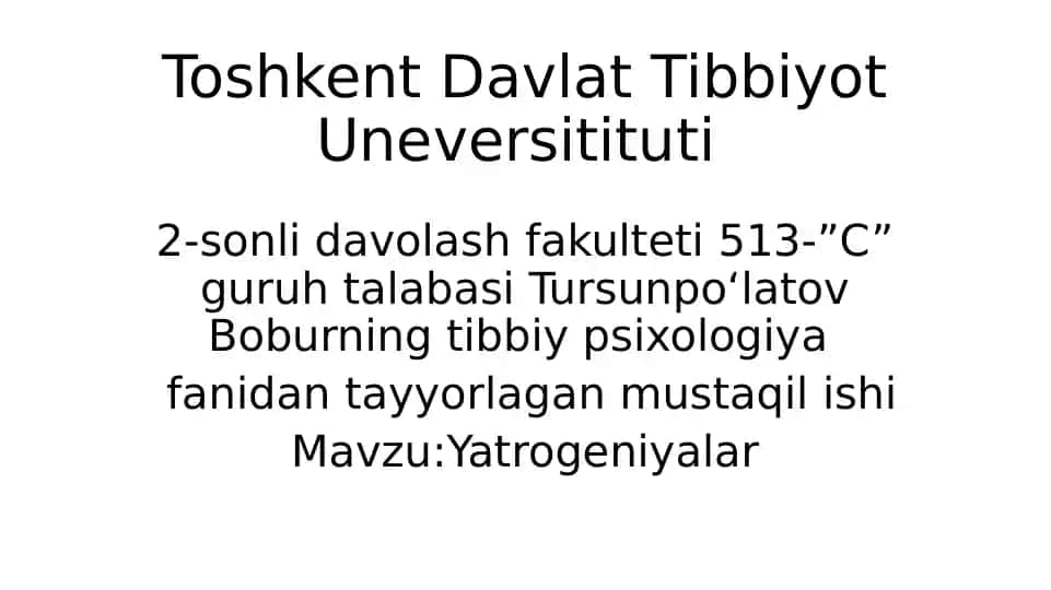 Yatrogeniyalar