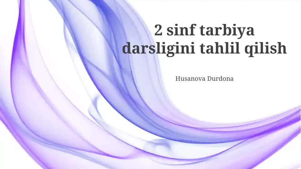 2 sinf tarbiya darsligi