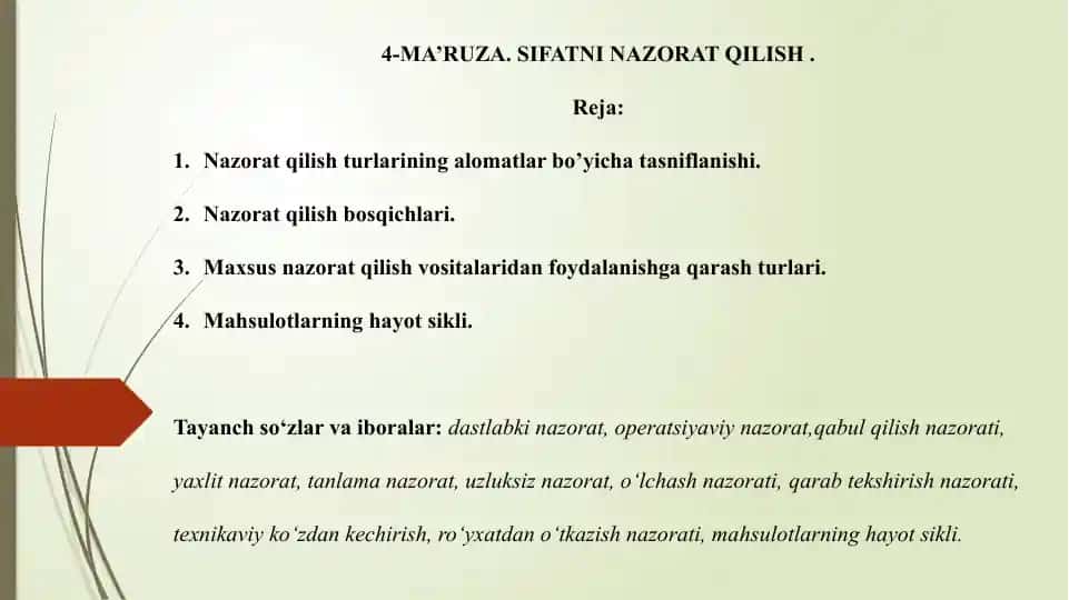 4-MA’RUZA.SIFATNI NAZORATQILISH