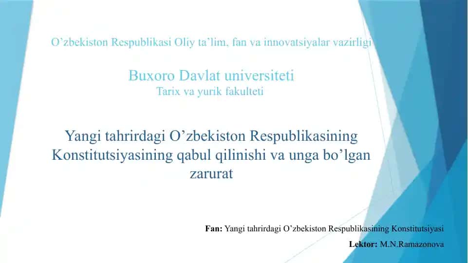 O’zbekiston Respublikasi Konstitutsiyasining qabul qilinishi va uning axborot