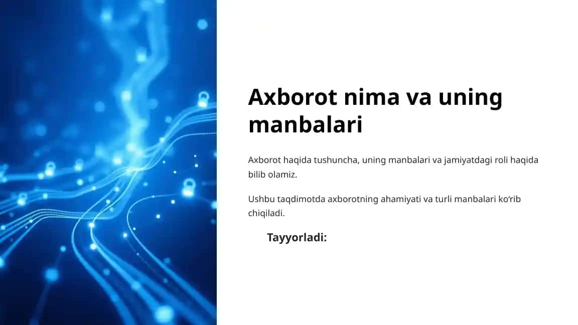 Axborot nima va uning manbalari