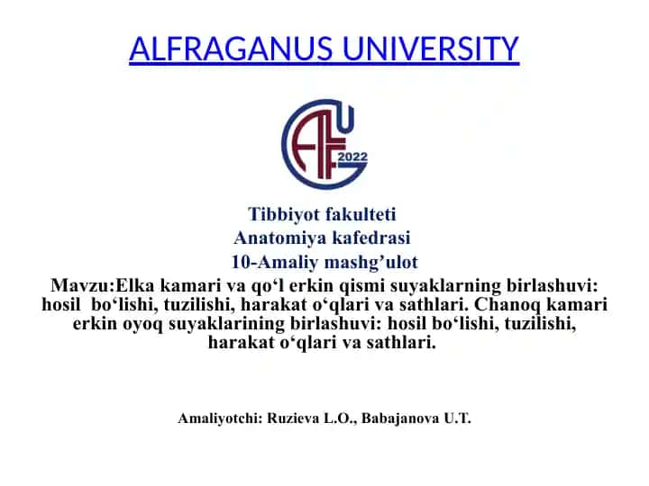 Elkakamari va qo‘ler kin qismi suyaklarning birlashuvi