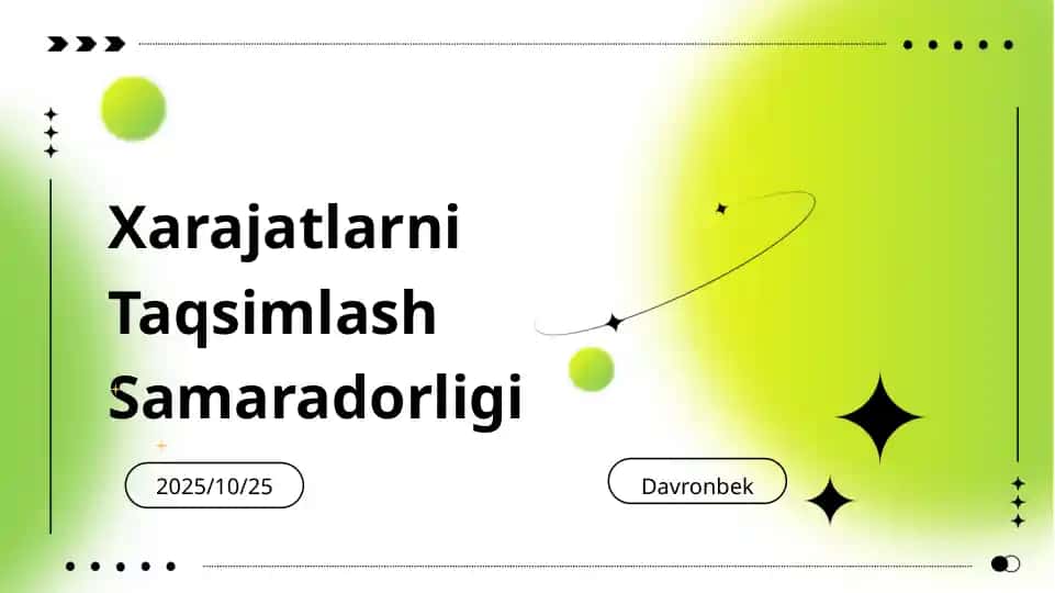 Xarajatlarni Taqsimlash Samaradorligi