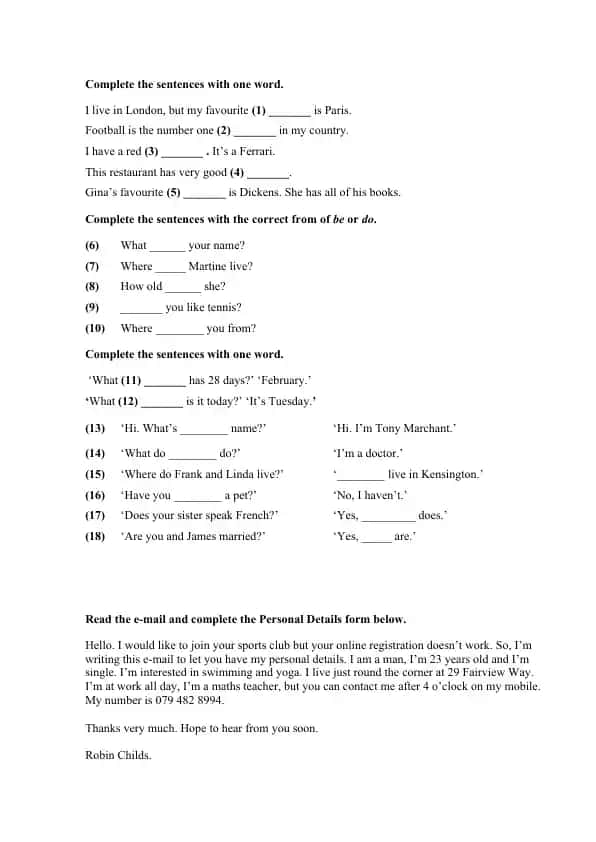 English Grammar Workbook