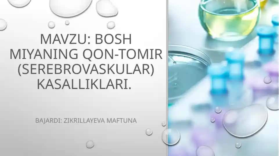 Boshmiyaning Qon-tomir (serebrovaskular) kasalliklari