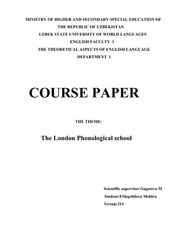 The London Phonological school