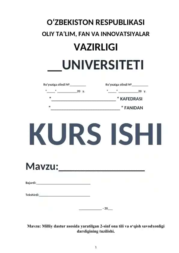 Milliy dastur asosida yaratilgan 2-sinf ona tili va o‘qish savodxonligi darsligi