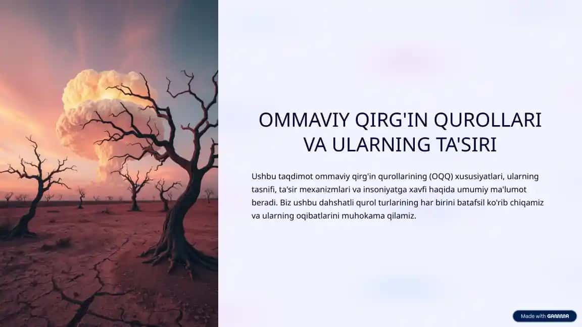 OMMAVIY QIRG'IN QUROLLARI VA ULARNING TA'SIRI