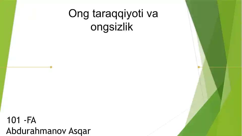 Ong taraqqiyoti va ongsizlik