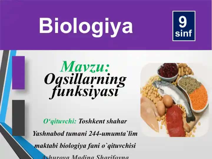 Oqsillarning funksiyasi