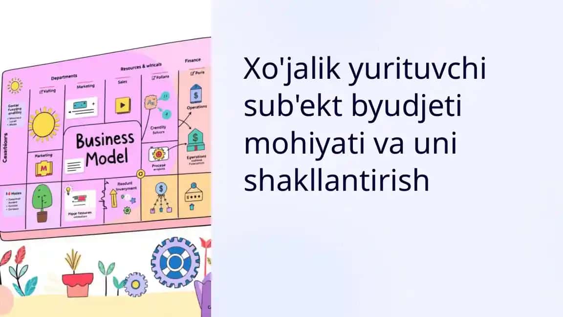 Xo'jalik yurituvchi sub'ekt byudjeti mohiyati va uni shakllantirish