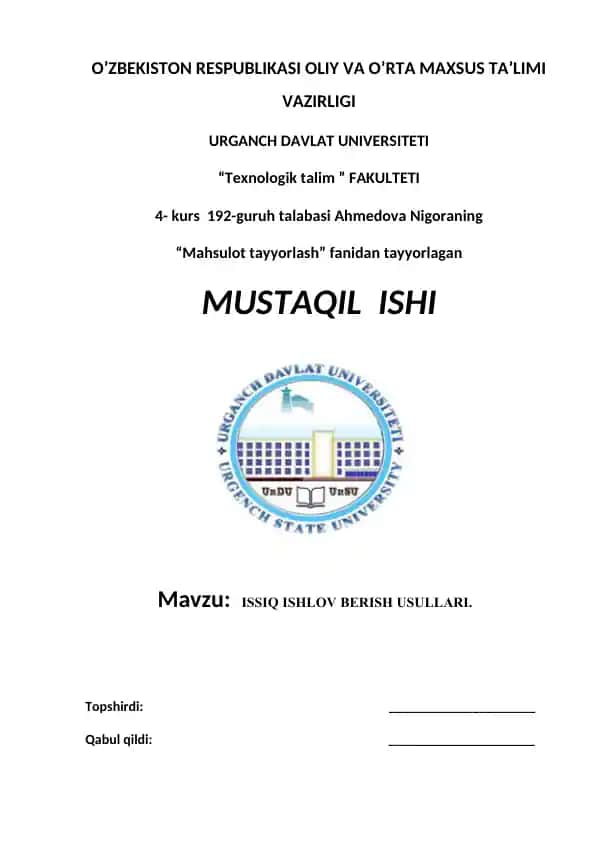 Issiq ishlov berish usullari