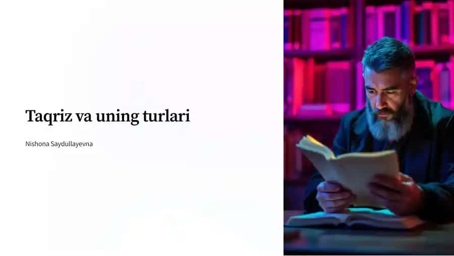 Taqriz va uning turlari