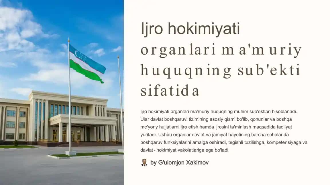 Ijro hokimiyati organlari haqida
