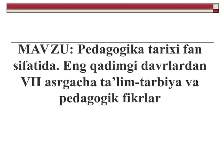 Pedagogika tarixi