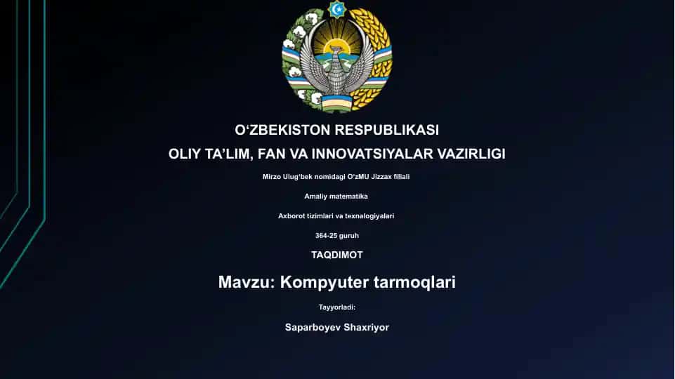 Kompyuter Tarmoqlari Asoslari
