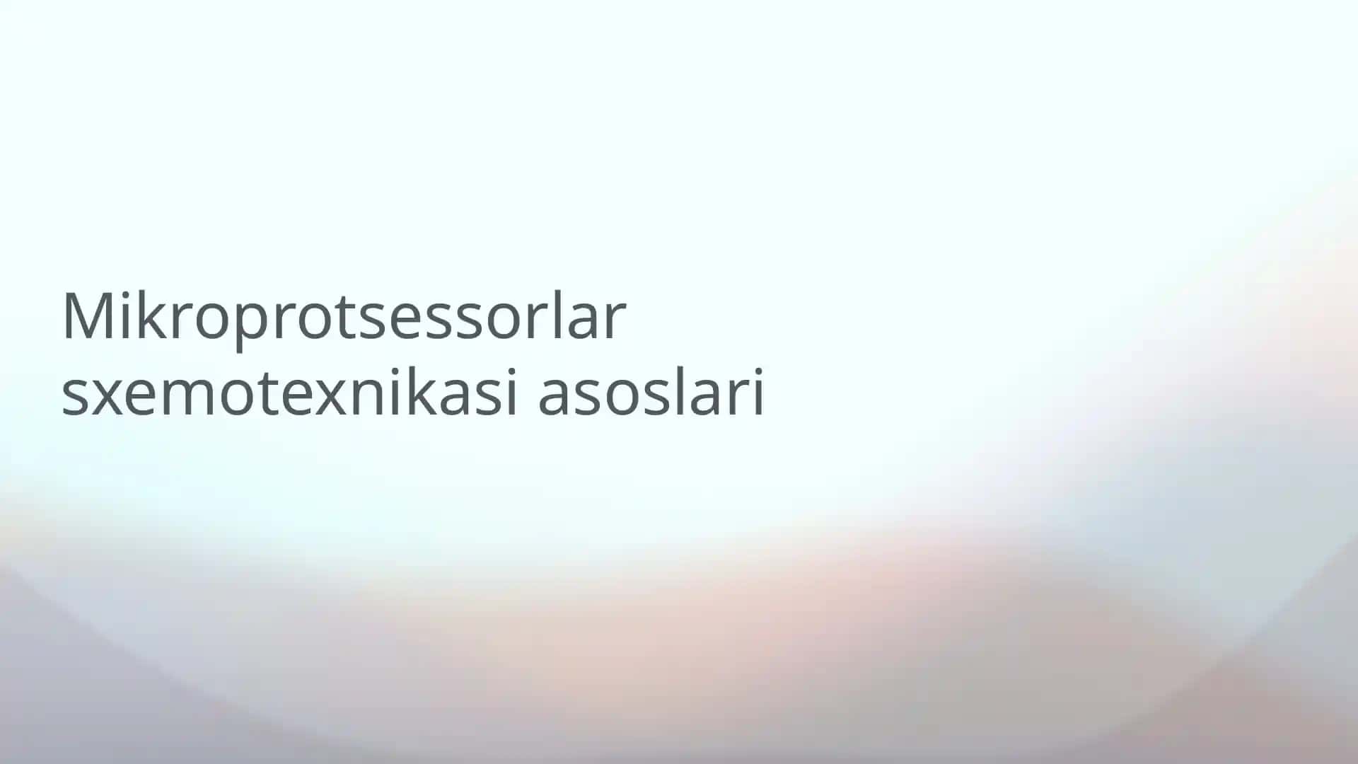 Mikroprotsessorlar