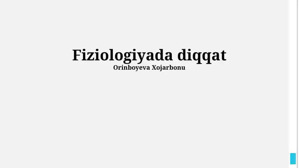 Fiziologiyada diqqat