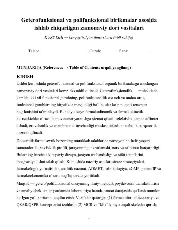 Zamonaviy dori vositalari