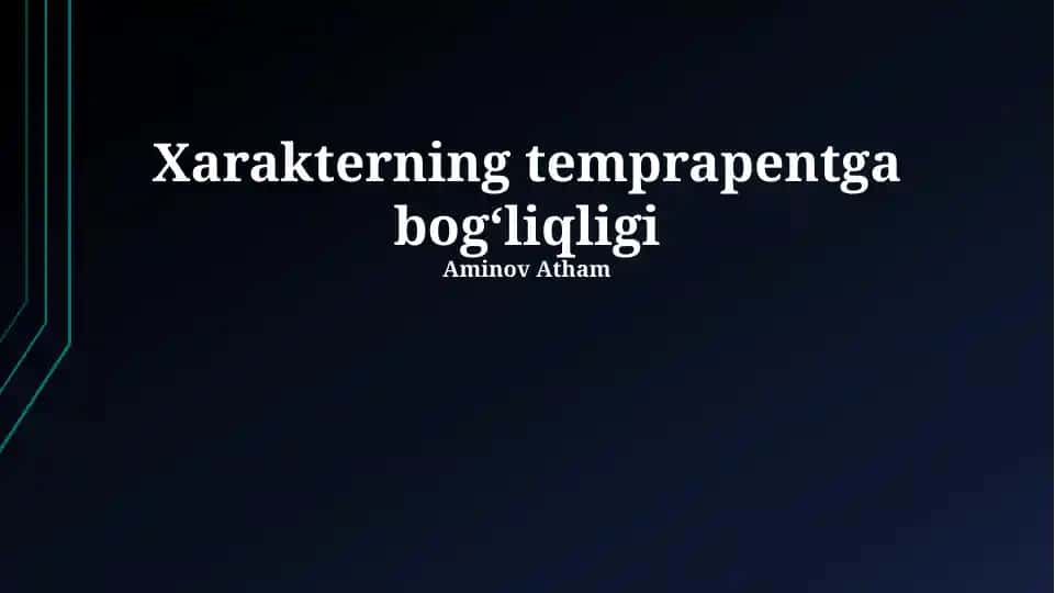 Xarakterning temprapentga bogʻliqligi