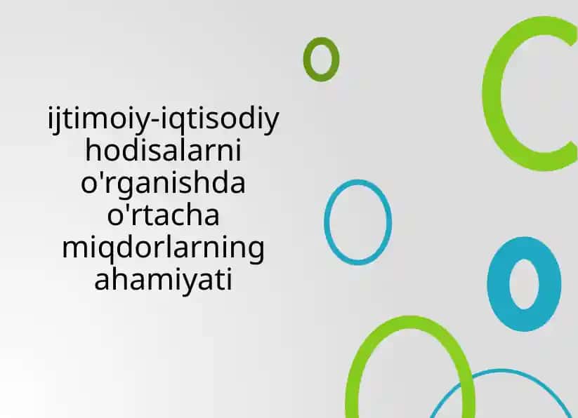 O’rtacha Miqdorlar va ularning Hisoblash Tartibi