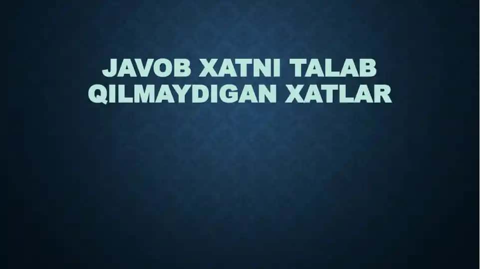 Javob xatni talab qilmaydigan xatlar