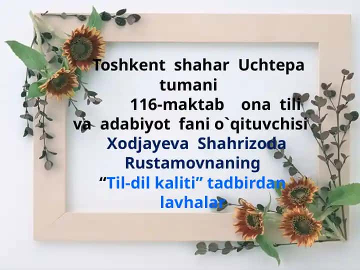 "Til-dil kaliti" tadbirdan lavhalar