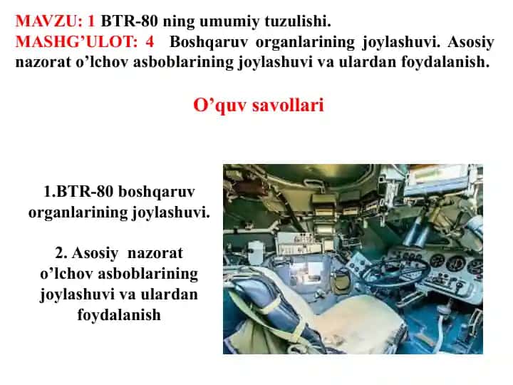 1BTR-80ning umumiy tuzilishi
