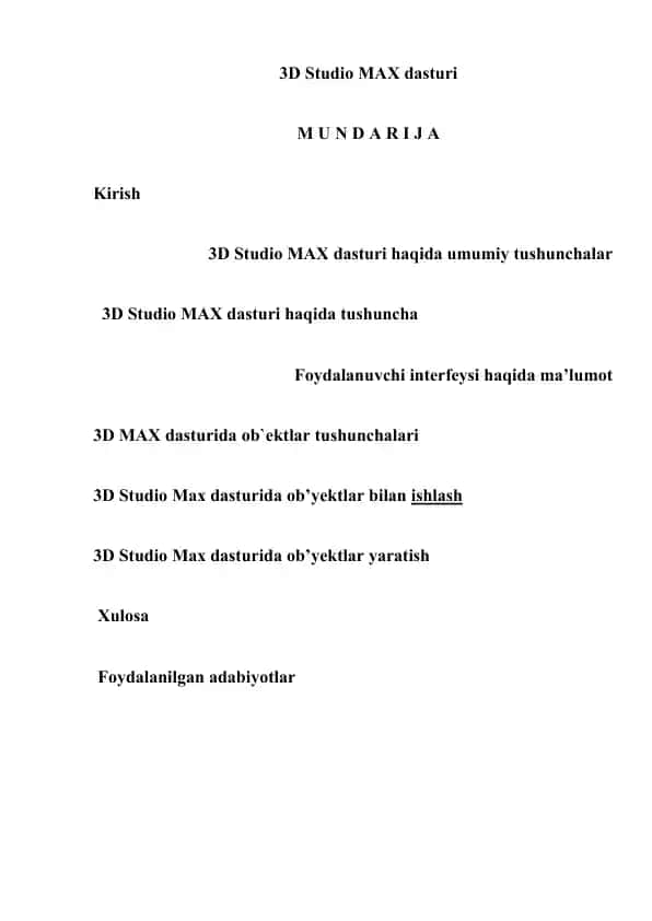 3D Studio MAX dasturi