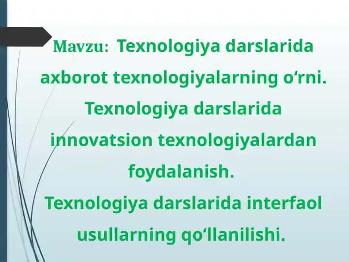 Axbarot Texnologiyalari Ta’limda