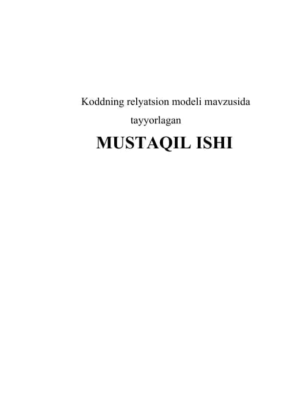 Relyatsion modeli