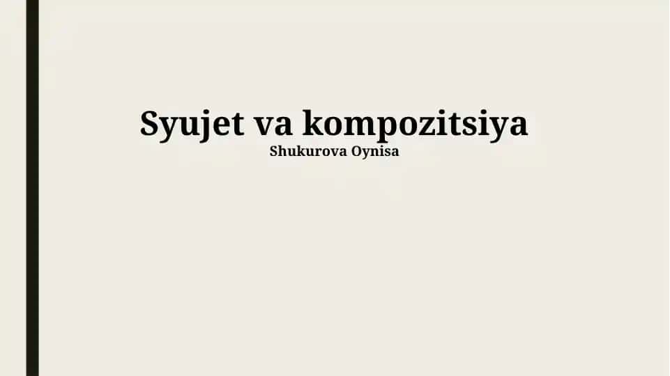 Syujet va kompozitsiya