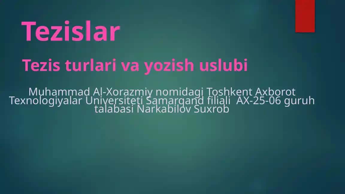 Tezislar
