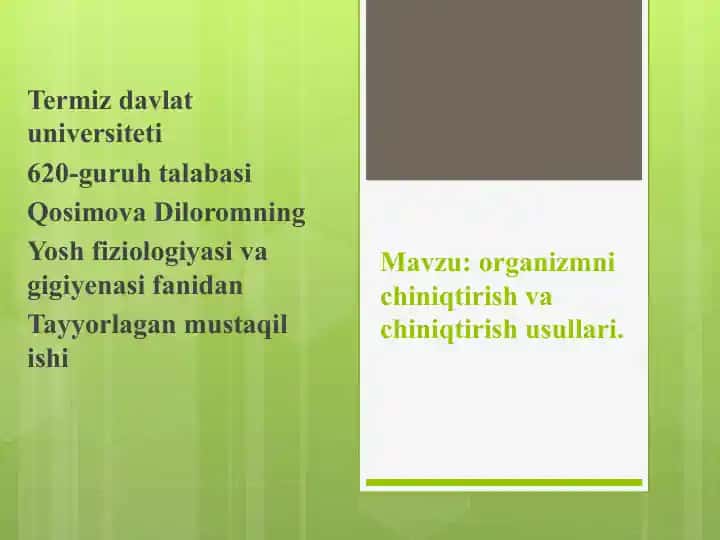 Yoshfiziologiyasi va gigiyena