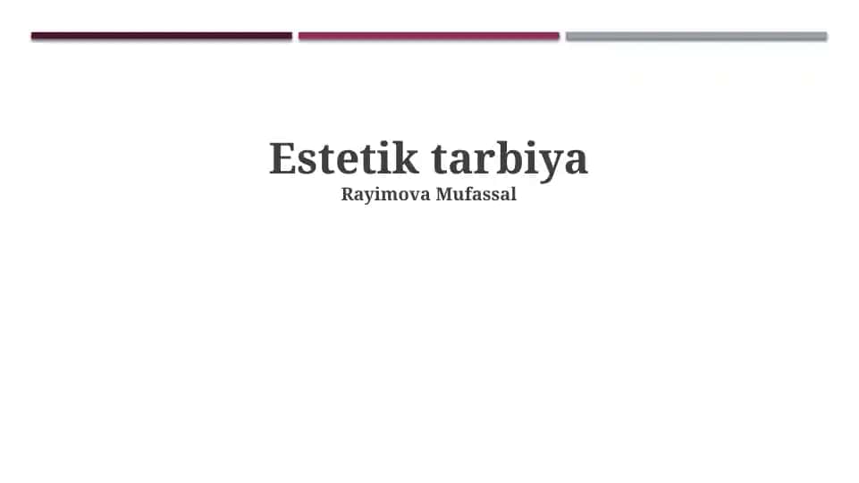 Estetik tarbiya