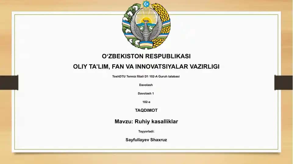 Ruhiy kasalliklar