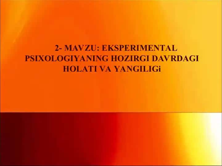 Eksperimental psixologiya
