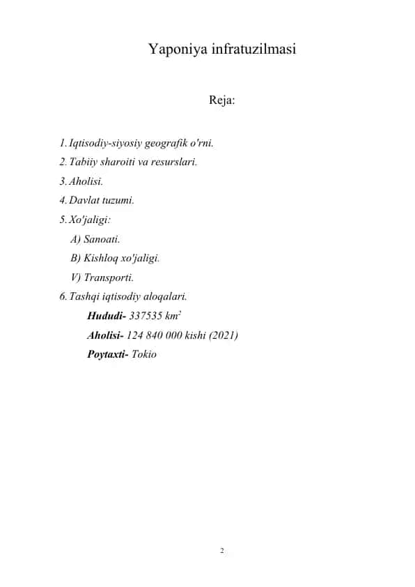 Yaponiya infratuzilmasi