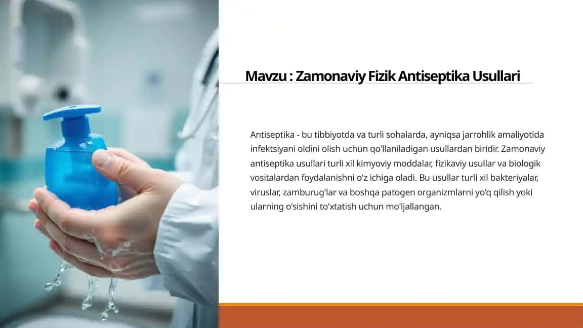 ZamonaviyFizik Antiseptika Usullari