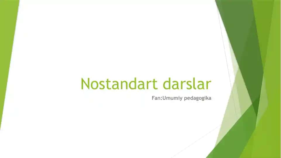 Nostandartdarslar