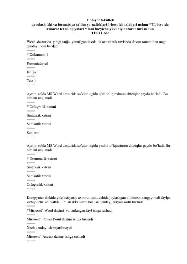 Tibbiyot fakulteti